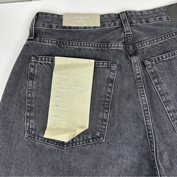Everlane Women’s NWT Washed Black The Curvy 90's Cheeky Minimalist Jean‎ W33/L28 - Picture 6 of 11